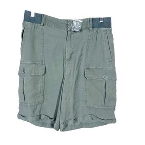 Soft Surroundings Womens Pali Cuffed Hem Mid Length Bermuda Shorts in Green